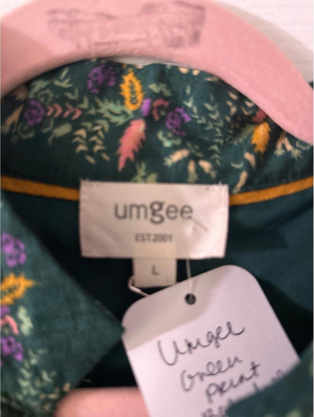 Umgee Green Floral Print Boutique Dress Large New with Tags - Picture 4 of 7